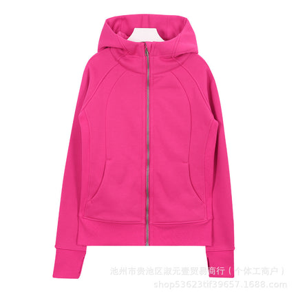Lulu Original Scuba Cardigan Full Zipper Slim Long-Sleeved Hoodie Hooded Jacket Jacket Sweatshirt Women's Top