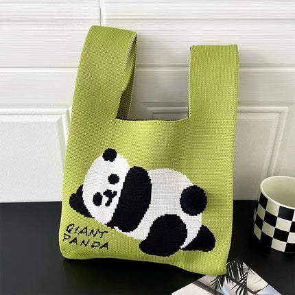 National Treasure Series Panda Knitted Bag Cute Tote Bag Panda Travel Souvenir 2023 New National Trend Bag