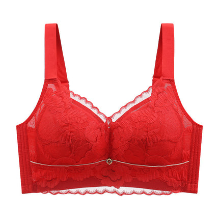 Large Chest Shown Small Underwear Women's Ultra-thin Full Cup Breast Anti-sagging Adjustable Summer Bra