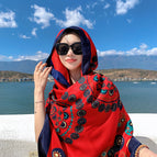 Sun cashew flower red / 180*95cm