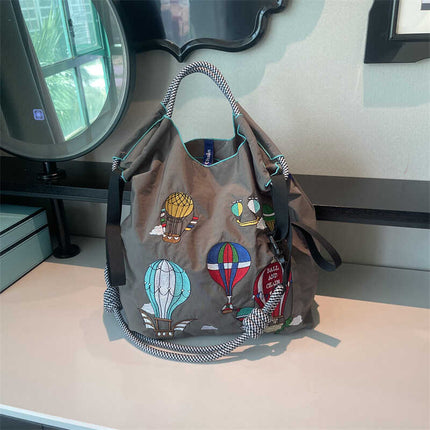 ball chain Japanese high quality eco-friendly shopping bag embroidered hand canvas bag nylon shopping bag