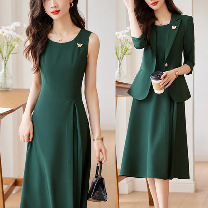 Suit Jacket with dress Women's Spring and Autumn Small Women's Suit with Pants Professional suit ol Work Clothes