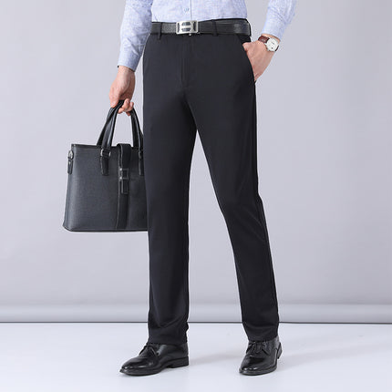 Cross-border Foreign Trade Business Men's Casual Pants Summer Thin Ice Silk Men's Pants Stretch Non-ironing Straight Pants Men's Pants