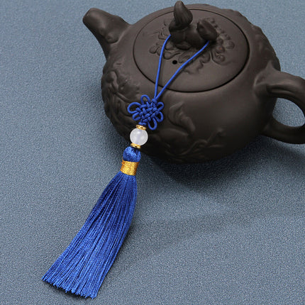 Tassel Spike Chinese Knot Mini Pendant Nylon Jade Line Vertical Ice Silk Constant DIY Sachet Folding Fan Hanging