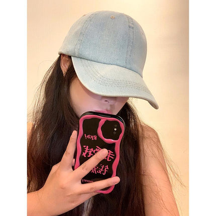 Washed old Denim baseball cap women's retro all-match face small outdoor sports leisure sunshade duck tongue hat tide
