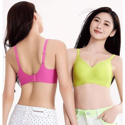 Autumn and Winter New Seamless Jelly Gel Small Chest Push-up Underwear Women's Comfortable Non-rims Anti-sagging Drop Cup Bra