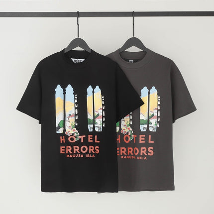 Cross-border foreign trade beauty tide eye of truth series pane landscape printing new letter printing men's and women's short-sleeved T