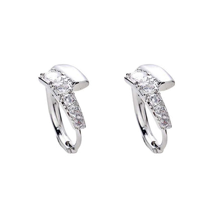 TikTok Same Style French Micro-inlaid Zircon Nail Earrings Women's Light Luxury High-end Sense French Exquisite Ear Buckle Niche Earrings