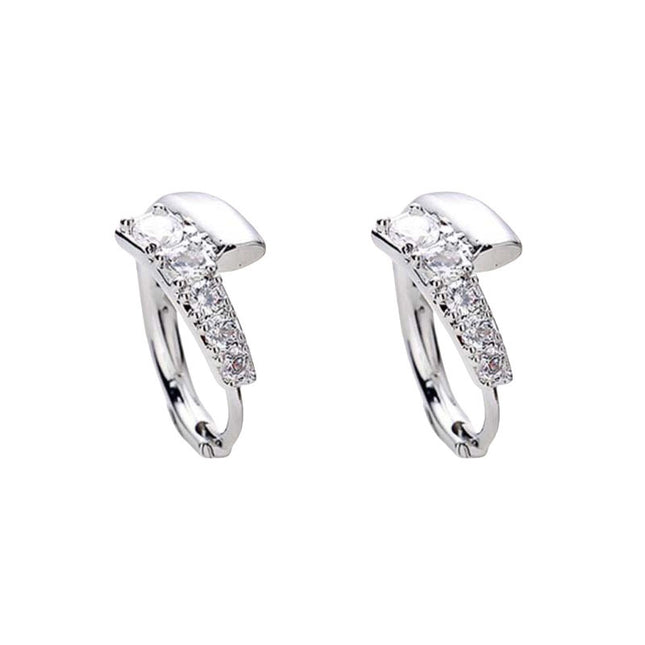 TikTok Same Style French Micro-inlaid Zircon Nail Earrings Women's Light Luxury High-end Sense French Exquisite Ear Buckle Niche Earrings