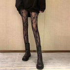 Flower vine-black / Fishnet stockings-one size fits all