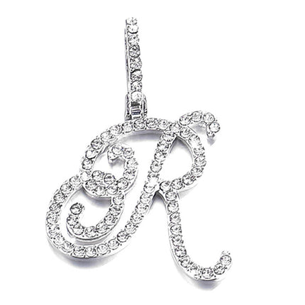 Foreign trade popular products full diamond hip hop jewelry grass letter pendant melon seed buckle Cuban chain accessories Amazon exclusive