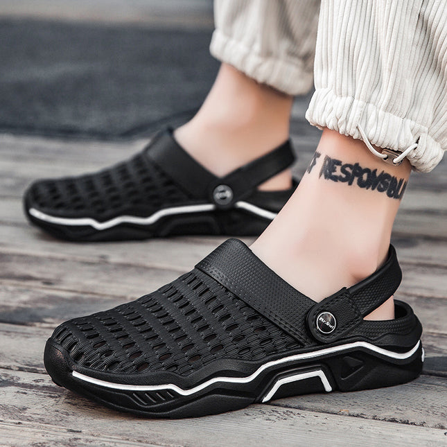 Cross-border plus size Fashion Outdoor Men's Cave Shoes Outdoor Shoes Two-wear Casual Garden Shoes Baotou Beach Sandals