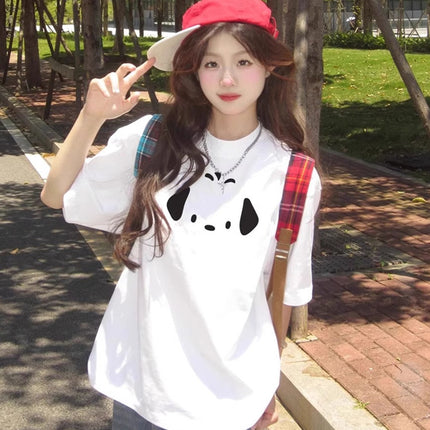 White Pure Cotton Short-Sleeve T-Shirt for Women, Summer 2026 New Popular Design, Niche Loose and Lazy Style Half-Sleeve Top