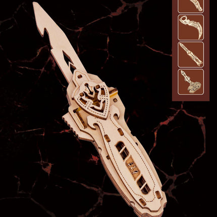 Wooden Rubber Tendon Gun Educational Toys Assembled 3d Puzzle Model Wooden Blocks Desert Eagle CSgo Game Same
