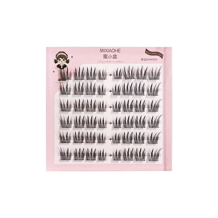 Honey Small Box Phalaenopsis Oblique Flying Glue-free Cartoon False Eyelashes Natural Simulation on Mirror Clear Root and Clear Root False Eyelashes