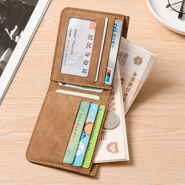 Card Holder Wallet Integrated Men's Ultra-thin Short Wallet Soft Leather Wallet Lightweight Simple Multi-card Bits for Students