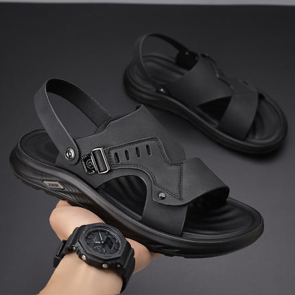 Popular Sandals for Men, Summer Dual-Purpose Driving Sandals, Casual Non-Slip Soft Sole Breathable Beach Shoes, Drop Shipping