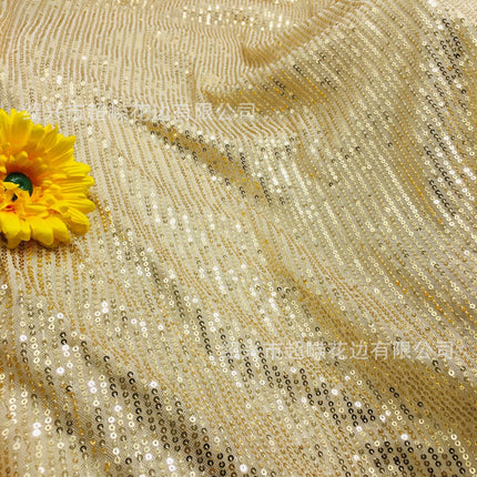 26 Colors in Stock 3mm Straight Strip Spandex Elastic Mesh Fabric Sequin Embroidery Fabric Dress Clothing Spring and Summer Sequin Fabric