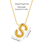 S necklace / Gold - with chain