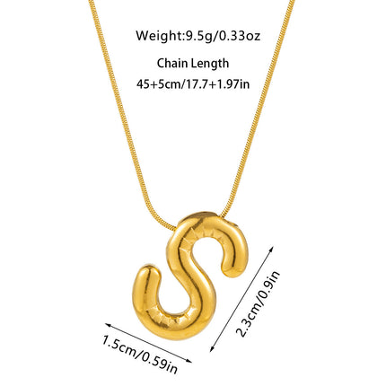 Cross-border fashion sense Europe and the United States 26 English letter pendant smooth bubble letter necklace women wholesale