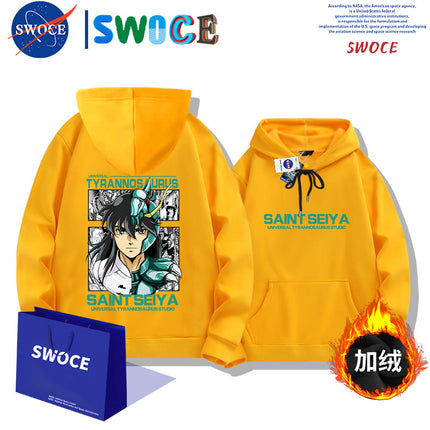Saint Seiya Purple Dragon Hooded Sweater Men's Spring and Autumn Japanese Anime Young Student Loose Hoodie Jacket
