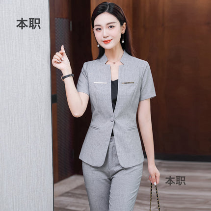 [Jewelry Store Work Clothes] Beautician Summer New Short-Sleeved Suit Front Desk Waiter Professional Women's Suit