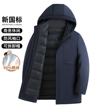 [Goose down Liner] 2025 Men's down Jacket Winter Extreme Cold Protection Warmth for Middle-Aged Dad Business Warm Goose down Jacket