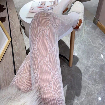 Internet Celebrity Retro Sexy Lace Pantyhose Gray Fishnet Stockings Spider Pattern Black Silk Fine Mesh Black Leggings