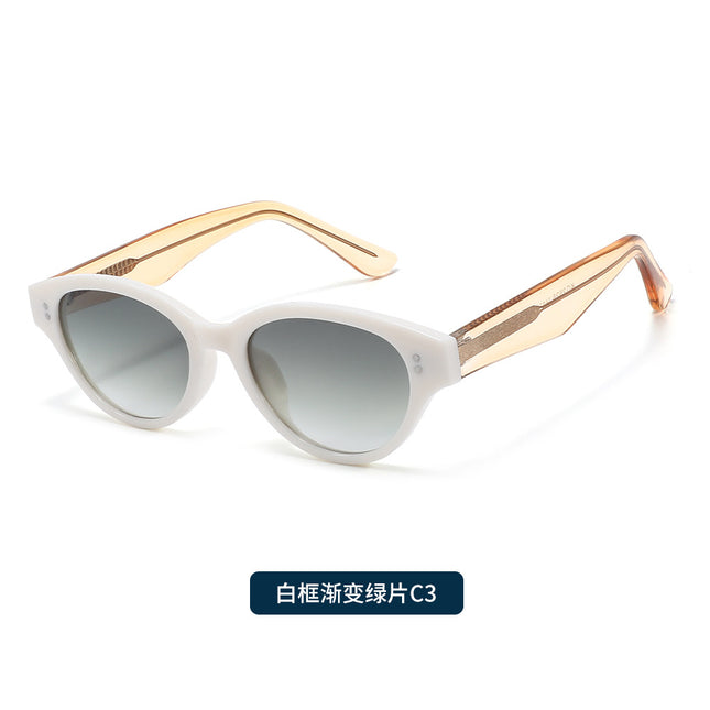 2026 New Adult Cat-Eye Retro Cool Oval Style Anti-Uv Sunglasses Polarized Sunglasses Kg2525