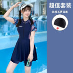 Black swimming cap+3503-navy blue / S recommendation 35-42.5kg