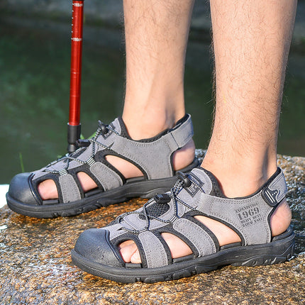 Foreign Trade Beach Shoes Men's Baotou Sports Sandals Summer Breathable Hollow Outdoor Sports Leisure Wading Shoes