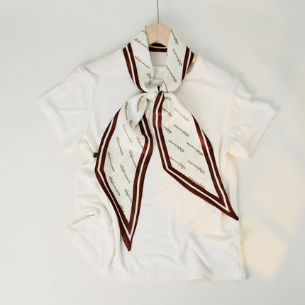 2025 European and American-style Beveled Silk Scarf Cross-border Silk Cashew Dot Long High-end Ribbon Scarf Women's Belt
