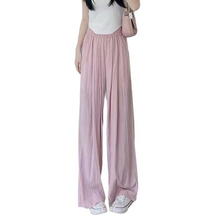 Plus Size 40kg-77.5kg Wide-Leg Pants for Women, Summer Thin Sun-Protective High-Waisted Drapey Casual Pants Yamamoto