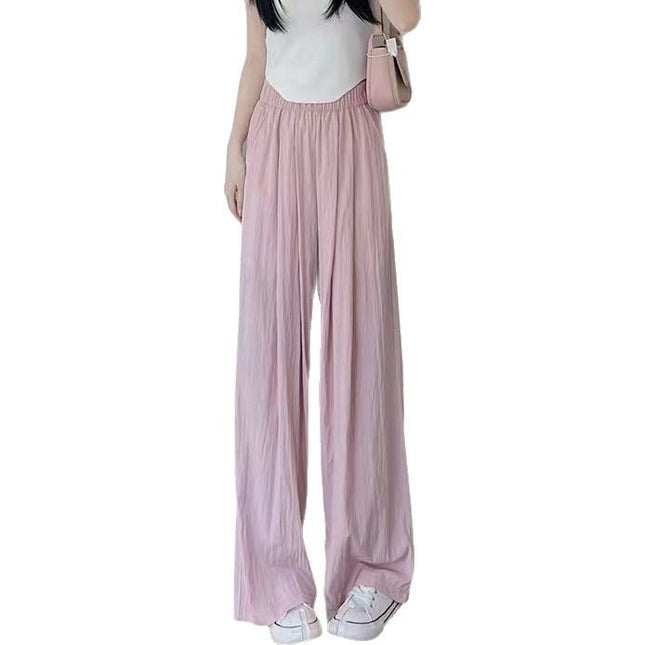 Plus Size 40kg-77.5kg Wide-Leg Pants for Women, Summer Thin Sun-Protective High-Waisted Drapey Casual Pants Yamamoto