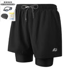 Black 009 men's swimming trunks plus three-piece set / 2XL-120-130