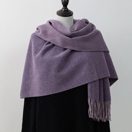 Wool Scarf Korean Style Double-Sided Scarf for Women Autumn and Winter Warm Men's Shawl Versatile Cashmere Scarf Wholesale