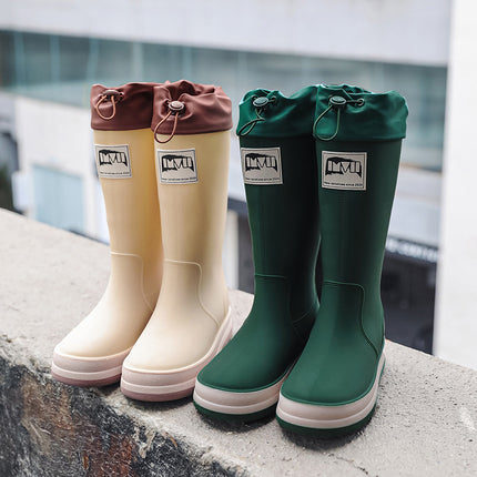 Korean fashion couple waterproof rain shoes non-slip outdoor camping rubber shoes all-match cotton warm water shoes Taobao cross-border