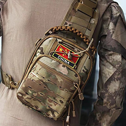 Explosive Outdoor Tactical Chest Bag Multifunctional Waterproof Camping Chest Bag Men's and Women's Shoulder Bag Crossbody Bag Mountain Climbing Fishing Bag