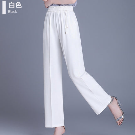 Straight-Leg Pants for Middle-Aged and Elderly Women, Summer Thin Loose Slimming Pants, Mom Pants, Simple Loose Casual Long Pants