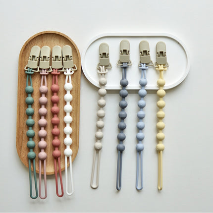 Ins Nordic Style New Plastic Clip Silicone Chain Baby Toy Grinding Stick Tooth Gum Silicone Chain Nipple Anti-losing Rope