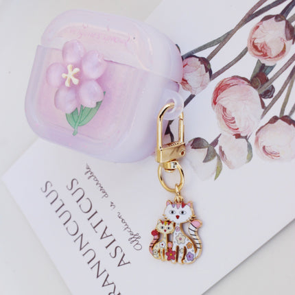 Cross-border New Parent-child Cat Pendant Classic Cat-shaped Cartoon Keychain Bag Decorative Accessories Metal Keychain