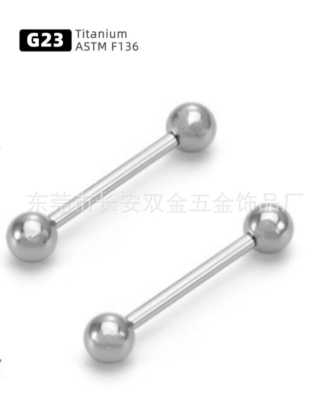 G23 titanium alloy internal thread tongue nail internal thread ear studs eyebrow nail straight Rod Bridge ear studs piercing jewelry
