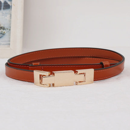 Women's Thin Black Leather Belt, Simple Versatile Waist-Cinching Decorative Belt for Dresses, Pants, and Coats, New Style