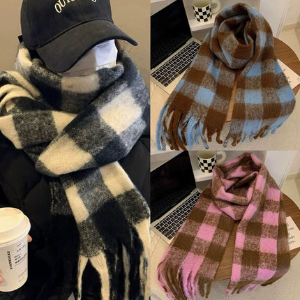 Cross-Border Scarf New Imitation Cashmere Scarf for Women Autumn and Winter Thickened Warm Shawl Solid Color Student Scarf for Men Wholesale