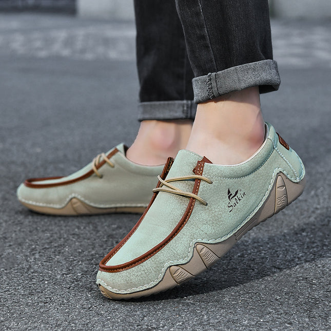 Foreign Trade Hot-Selling Light Luxury Casual and Comfortable Octopus Bean Shoes Outdoor Slip-On Men's Driving Fashion Leather Shoes