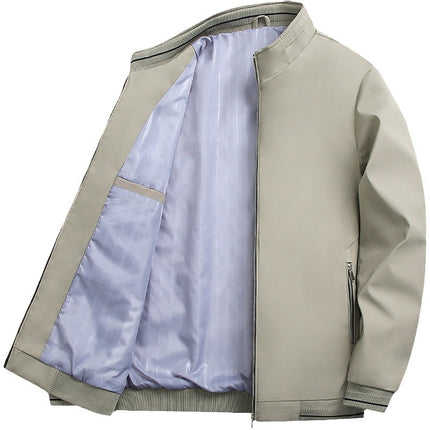 Spring 2025 New Business Middle-aged Casual Jacket Coat Men's Dad Top Middle-aged Baseball Tie Clip