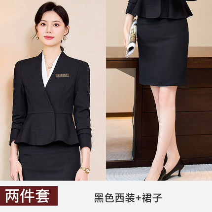Business attire suit female temperament sales department tooling hotel front desk work clothes beautician jewelry store work clothes autumn