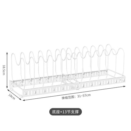 Cross-Border Popular Retractable Dishware and Pot Rack Kitchen Dish Rack Storage Rack Cabinet Plate Pot Storage Rack