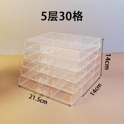 Free Shipping Drawer Jewelry Storage Box Multi-Layer Dust-Proof Red Jewelry Box Earrings Earrings Acrylic Storage Box