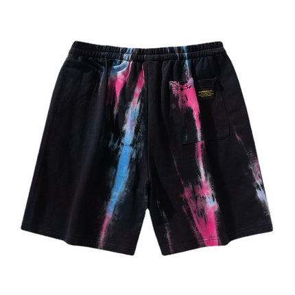 New Summer Sports Shorts Men's Tie-dyed Pure Cotton Loose Tooling Shorts Men's and Women's Trendy Casual Pants Trendy Brand